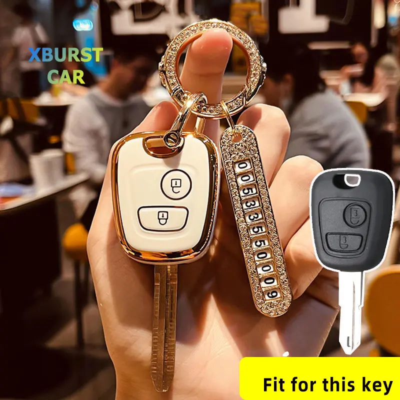 Tpu Car Key Case Cover Shell Fob Portachiavi Per Citroen C1 C2 C3 C4 Berlingo Xsara Per Peugeot 107 207 307 407 406 306 206 Tuning