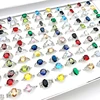 20/30/50/100pcs Rings For Women Silver Plated Multicolor Crystal Zircon Stone Fashion Jewelry Party Gift Wholesale Lot 5