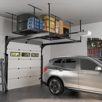 4x8 Overhead Garage Storage Rack, Adjustable Garage Storage Organization Systerm, Black 2