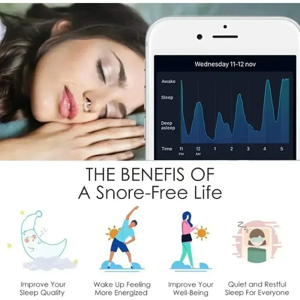 Snore Stop Ring with Case Anti Snoring Device Magnetic Nose Vents Anti Snore Nose Clip Night Sleeping Apnea Guard Fast Shipping 3