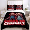 Chucky terror  Bedding Set Soft duvet Pillowcase Comfort sheets/Double bed Full size Horror customizable Halloween gift 3