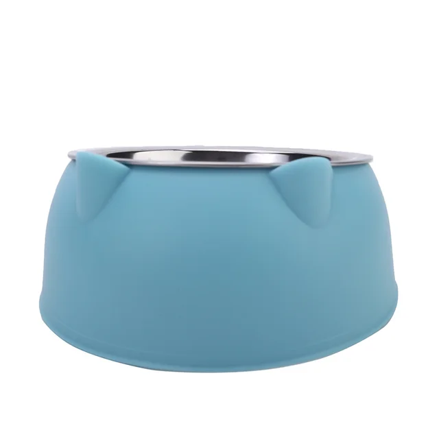 100ml Cat Bowl Cute Stainless Steel Dog Bowls Cervical Protection Double-layer Slanted Mouth Bowl Pet Food Basin Cat Supplies 5