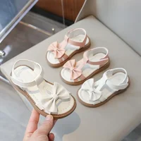 2024 Children Shoes Fashion Designer Bow Soft Soled Sandals Elegant Princess Shoes Versatile Girls Party Dresses Shoes Sandalias 1