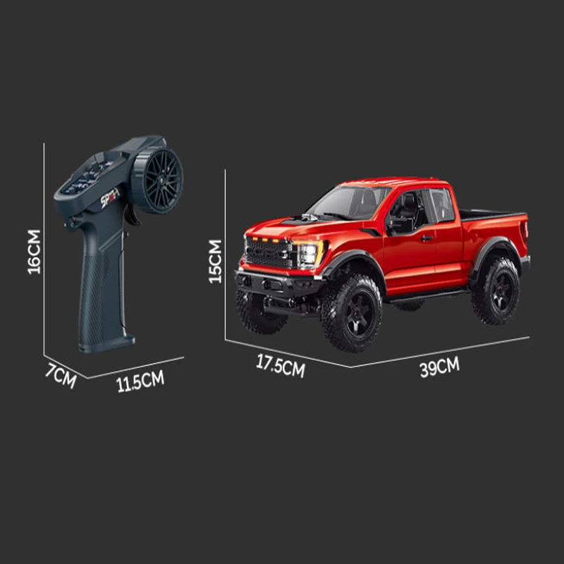 F150 2.4G 1/12 시뮬레이션 트럭 무선 조종 등반 자동차 모델 오프로드 차량 모델 자동차 장난감 어린이 남자아이 선물 rc 성인용 재미있는 장난감