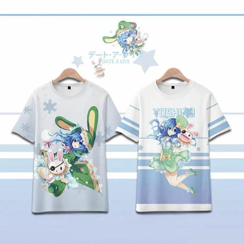 

Милая 3d футболка DATE A LIVE Himekawa Yoshino, модные мужские и женские футболки, топы, Аниме игра, о-образный вырез, футболка с коротким рукавом