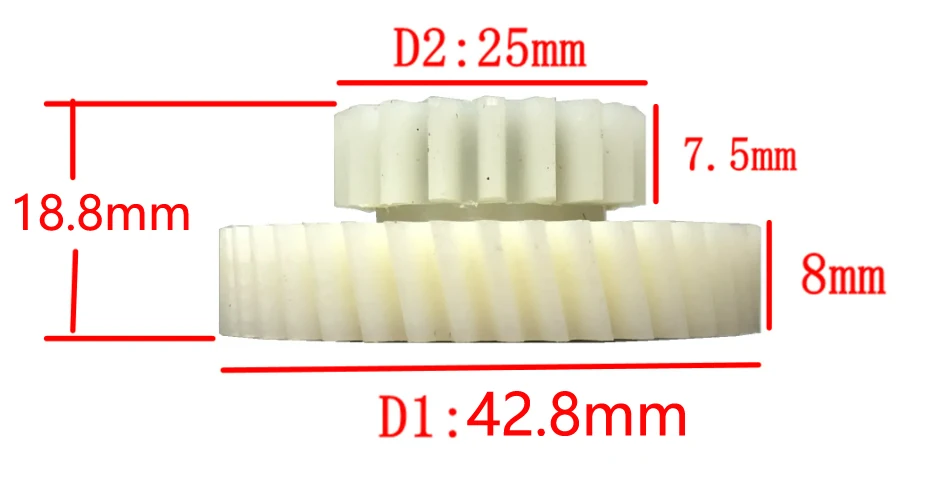 Lot De 3 Engrenages En Nylon Pour Moteur AKM 95RX Vélo électrique - 40T + 18T Dents, Pièces De Rechange Silencieuses - 7