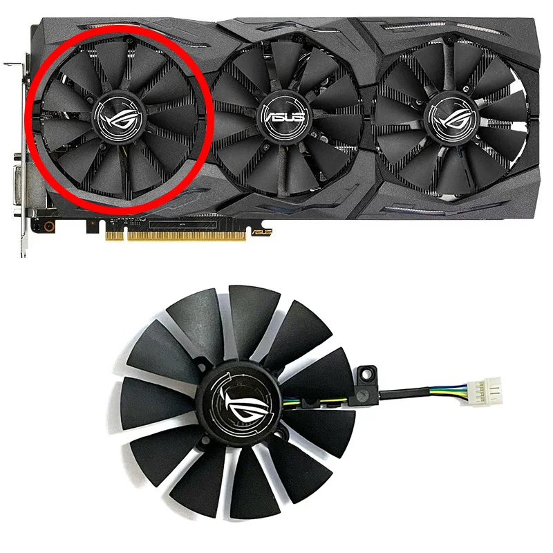 Gpu Refrigerador para Asus Strix Gtx 1060 oc 1080 1070 1080ti rx 480 Placa Gráfica Ventilador Cooler 87 mm 6pin T129215su Gtx1060 1070 1080 - Imagem 2
