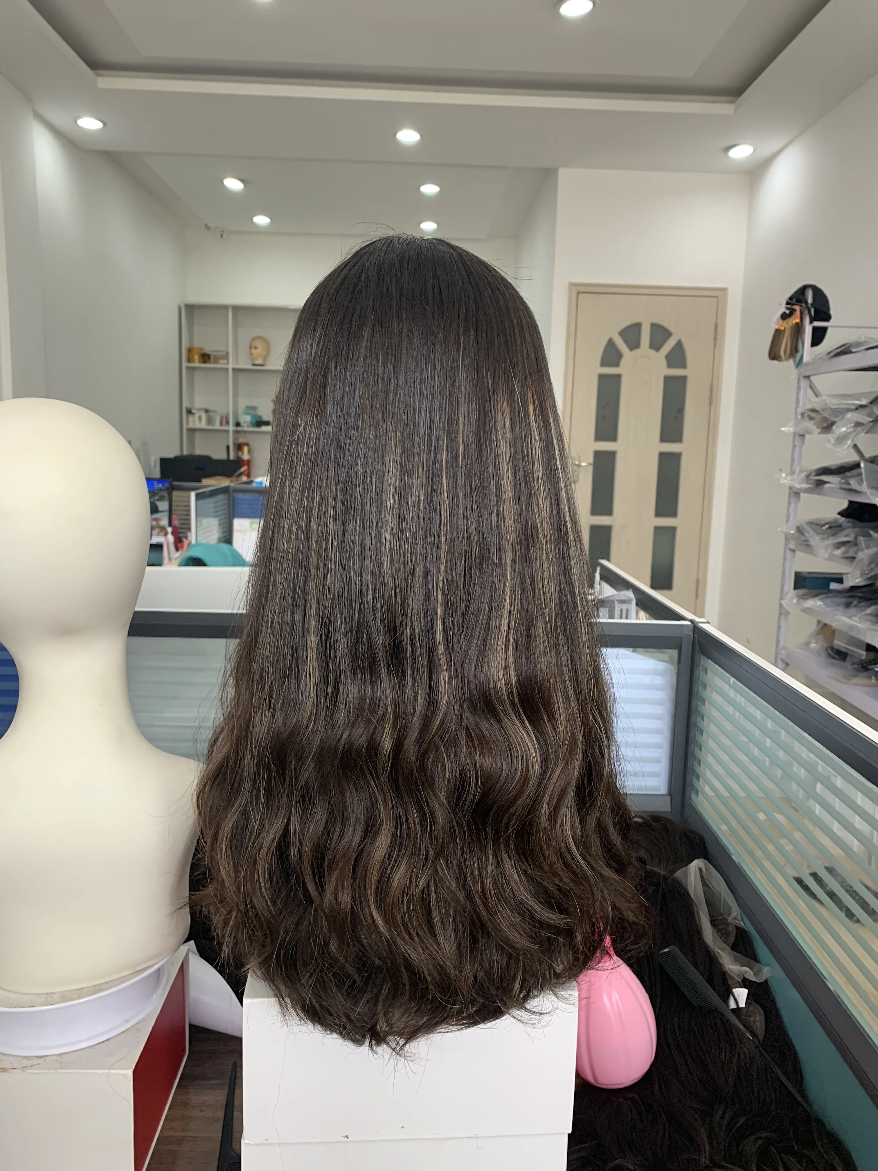 jewish wig in stock Can send immediately European virgin hair kosher wig lace top tiny layer Best Sheitels