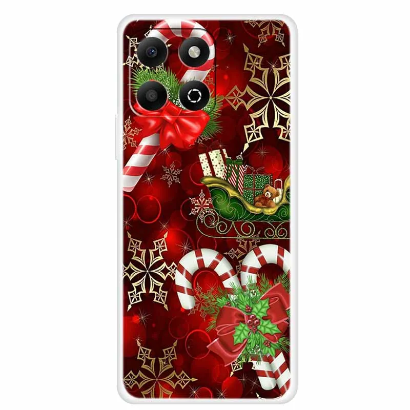 Festive Clear Silicone Phone Case - Soft TPU Christmas Design