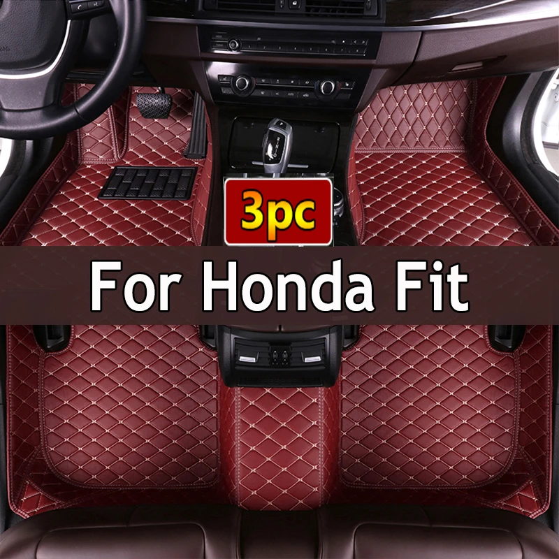 

Car Floor Mats For Honda Fit Jazz GK3 4 5 6 7 2014~2020 Carpet Mat Luxury Leather Rug Interior Parts Car Accessories GH7 GP5 6