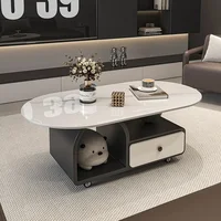Table basse vintage de luxe, table basse moderne, table d'appoint tendance avec rangement, Mesa De Centro, meubles de salon 1