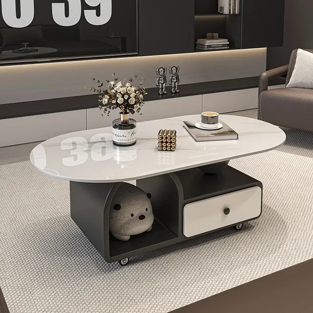 Table basse vintage de luxe, table basse moderne, table d'appoint tendance avec rangement, Mesa De Centro, meubles de salon 1
