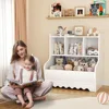 Kids Bookshelf, Toddler Toy Storage Organizer, Wooden 4 Cubby Children Book Shelf for Playroom, Bedroom, Nursery, Classroom 5