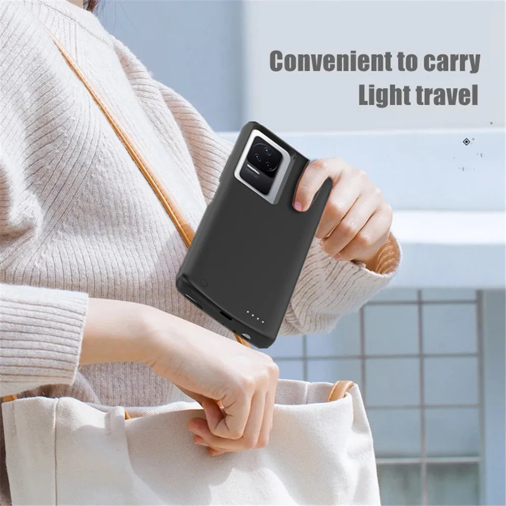 External Power Bank Battery Charging Cover For Xiaomi Redmi K40S Battery Case PowerBank Battery Charger Cases For Redmi K40S
