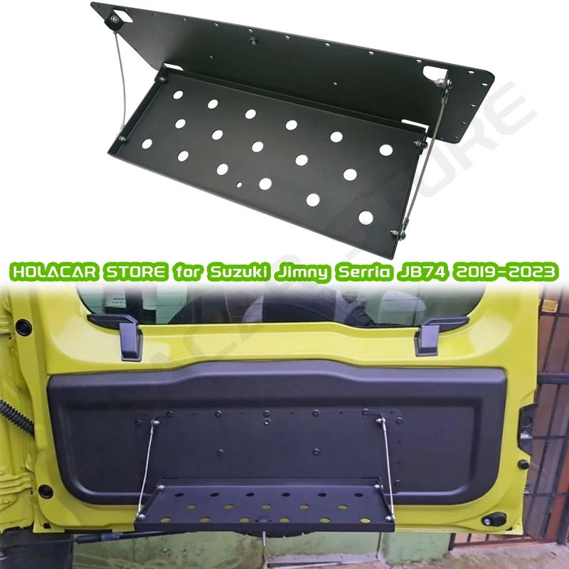 Car Tailgate Foldable Organizer Racks Accessories For Suzuki Jimny + JB74 Rear Door Desk Table Support Storage Bracket Shelf