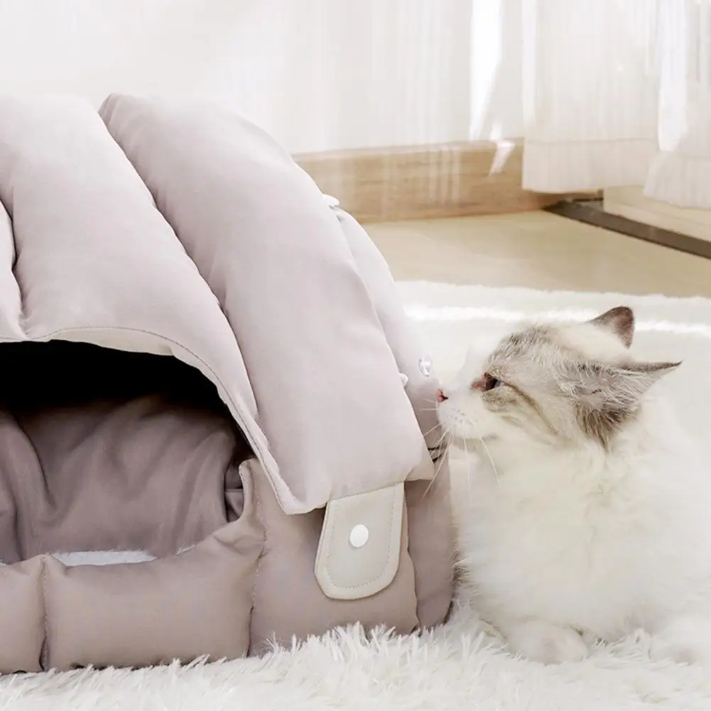 Pet Sofa Dual-Purpose Cat Bed Adjustable Shape Pet House Tent with Washable Removable Cushion for Cats Small Dogs Rabbit 1
