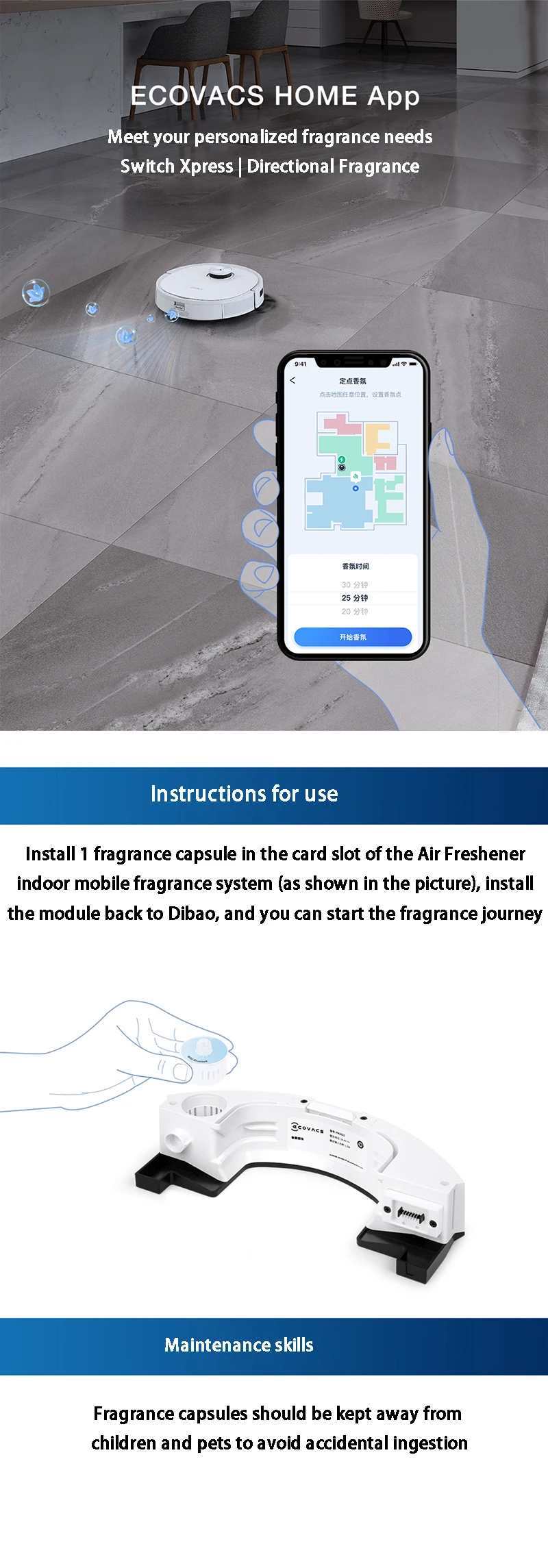 Description Picture 4 of itemFragrance Capsules Air Freshene For Ecovacs Debot OZMO T9 Max / Power / Aivi X1 T10 Plus Robotic Vacuum Cleaner Accessories