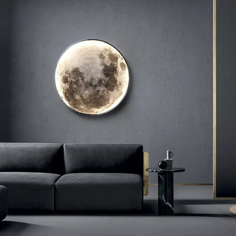 

Modern Luxury Moon Wall Lamp Bedroom Bedside Wall Painting Living Room Background Wall Decorative Nordic Art Room