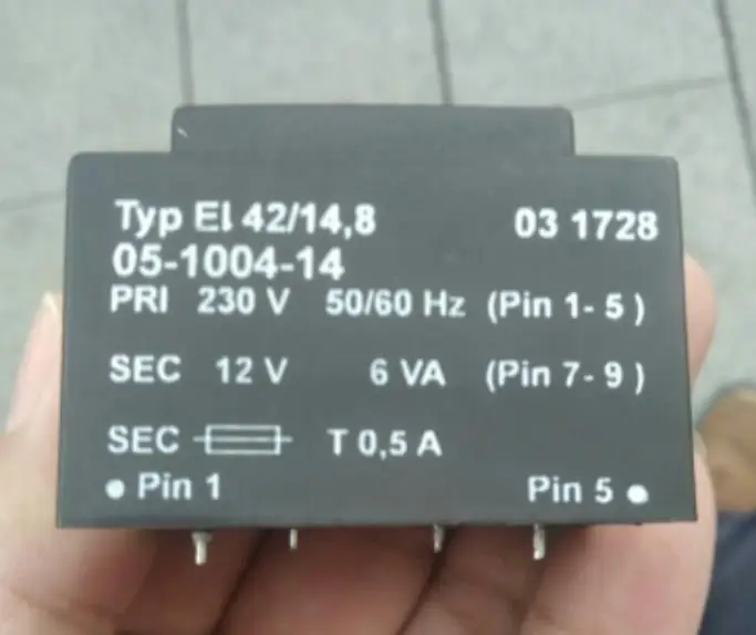 6VA 230V/12V transformer AS4214-E-0600-120-S replaces 05-1004-14