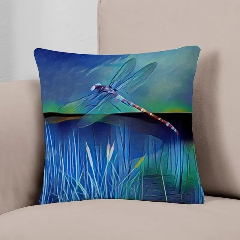 

Dragonfly Pond Everyday Pillow Printed Case Fashion Car Hotel Bed Decor Cushion Not Included 45x45cm 18x18Inch