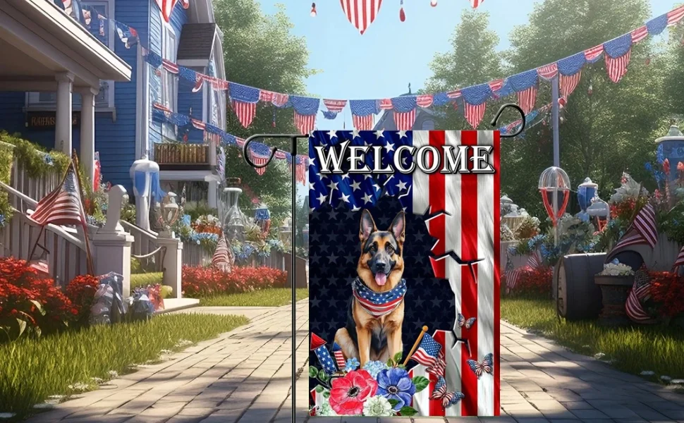 fourth of july garden flag