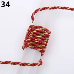 5m 3mm Three - Strand Colorful Polypropylene Rope for Rustic Home Decor & DIY Projects (Wine red gold)