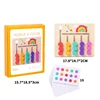 Montessori Wooden Colorful Slide Puzzle Board Game Color Matching Slide Sensory Educational Toys Preschool Activity for Toddlers 6