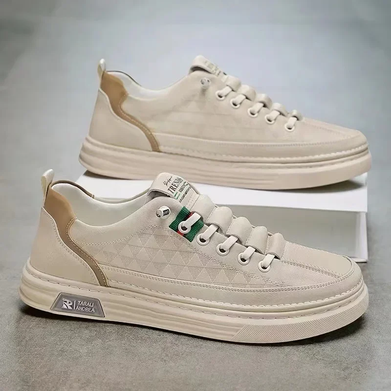 

Men's shoes, autumn versatile, athleisure board shoes, kick-off aviator leather shoes, light soft soles, waterproof small white
