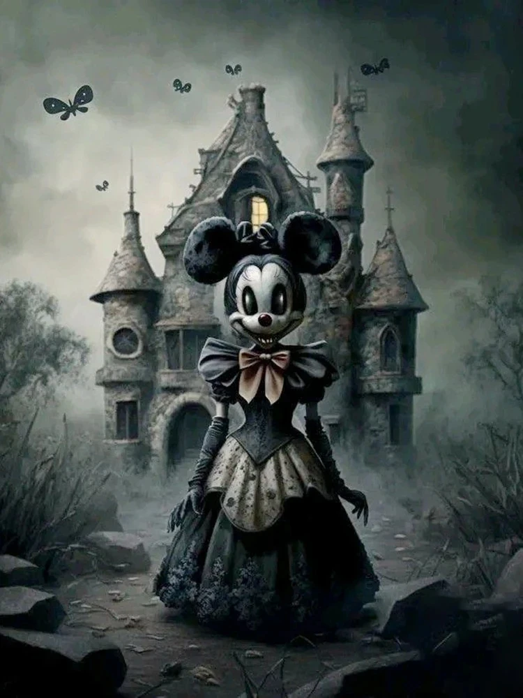 ディズニー-ダークミッキーとミニーマウスウォールアート、キャンバス