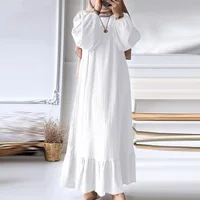 Robe Maxi à Manches sulfpour Femme, Caftan Éducatif, Abaya à la Mode, Eid Mulism, Turquie 1