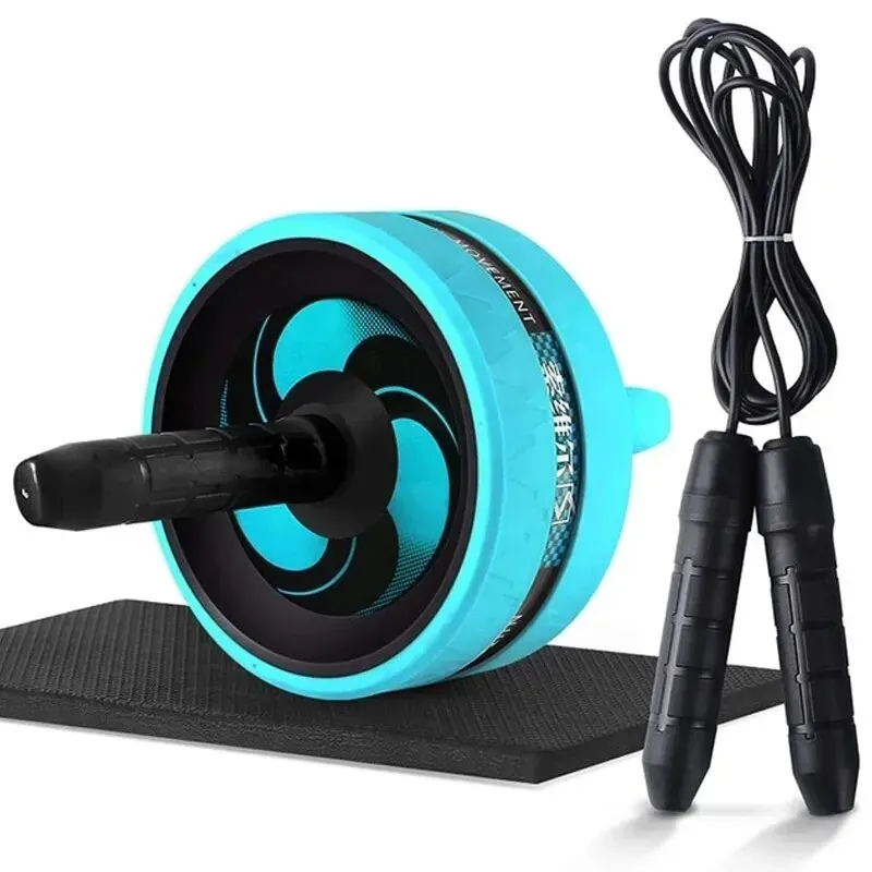 AB Roller&Jump Rope No Noise Abdominal Wheel AB Roller with Mat For Arm Waist Leg Exercise Gym Fitness Equipment abdominal wheel abdominal fitness instrument abdominal workout aids