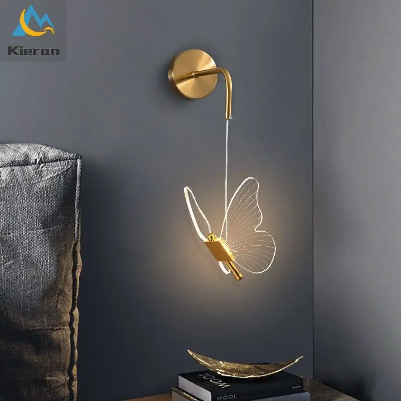 

Nordic Modern Butterfly LED Wall Lamp Bedroom Study Dining Room Bedside Rotatable Wall Lights Wall Decor Living Room Decor Light