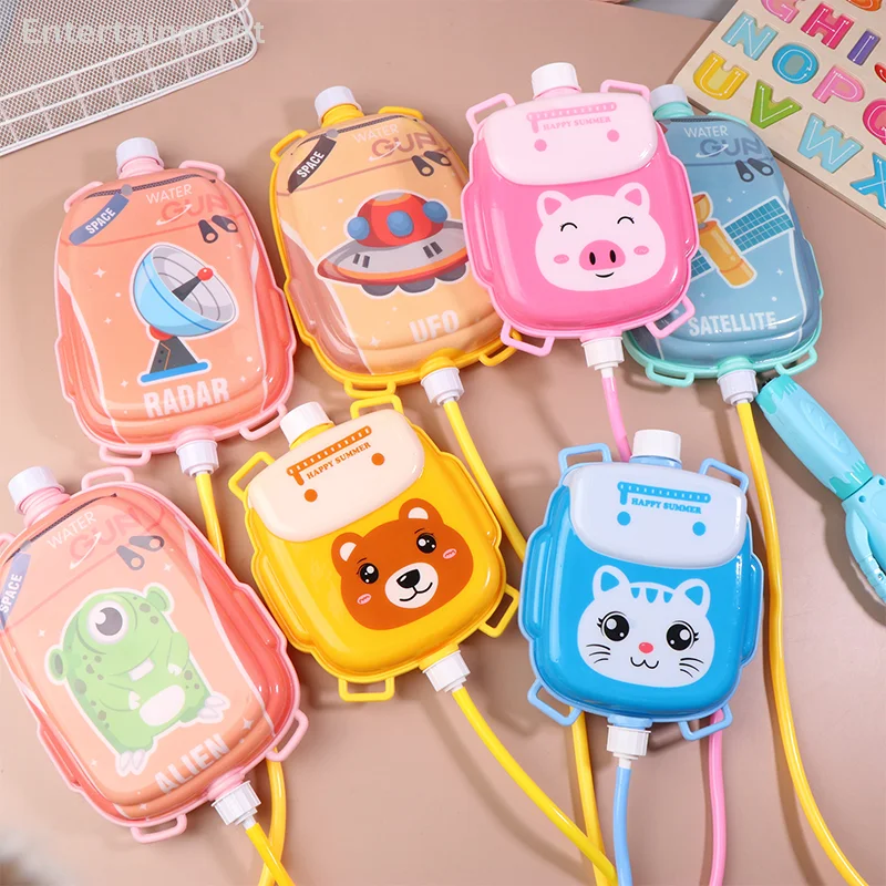 1/5 PC Cartoon Backpack Water Spray Toys Summer Outdoor Beach Swimming Pool Backpack Spray Water Manual Watergun Toy