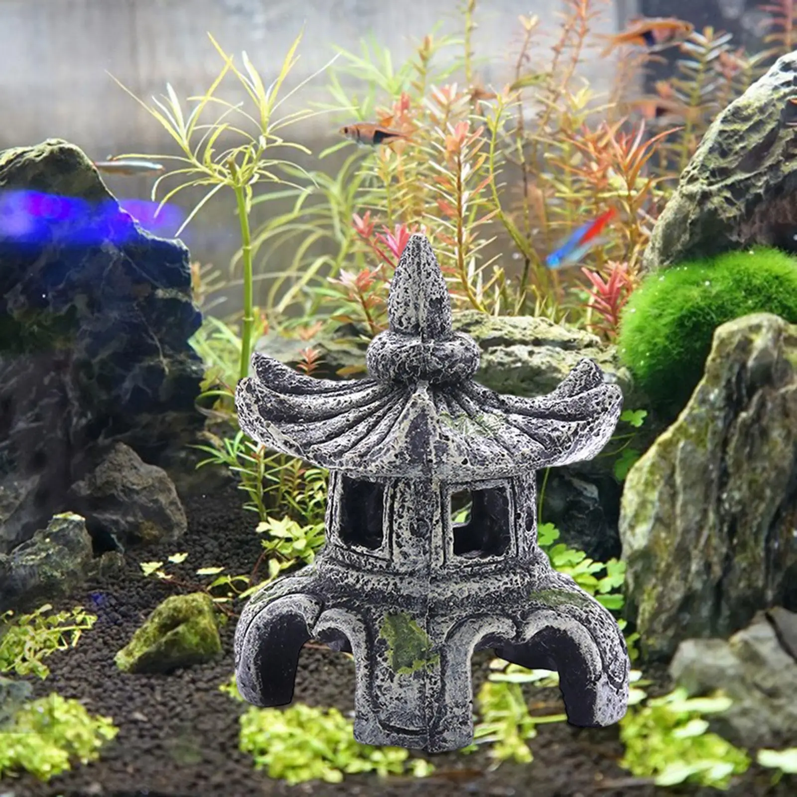 Aquarium Ornament Aquarium Accessories Tank Decoration Stone Lamp Pet