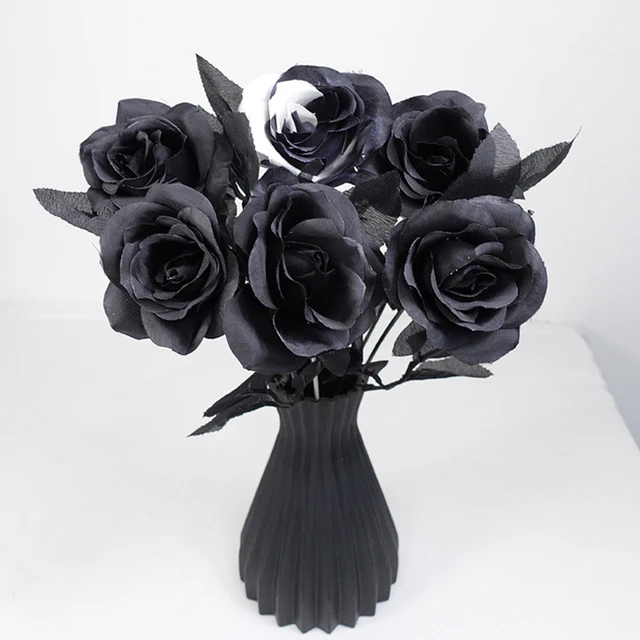 Black Artificial Flowers Wholesale  Black Artificial Flowers Home - 5pcs  Black - Aliexpress