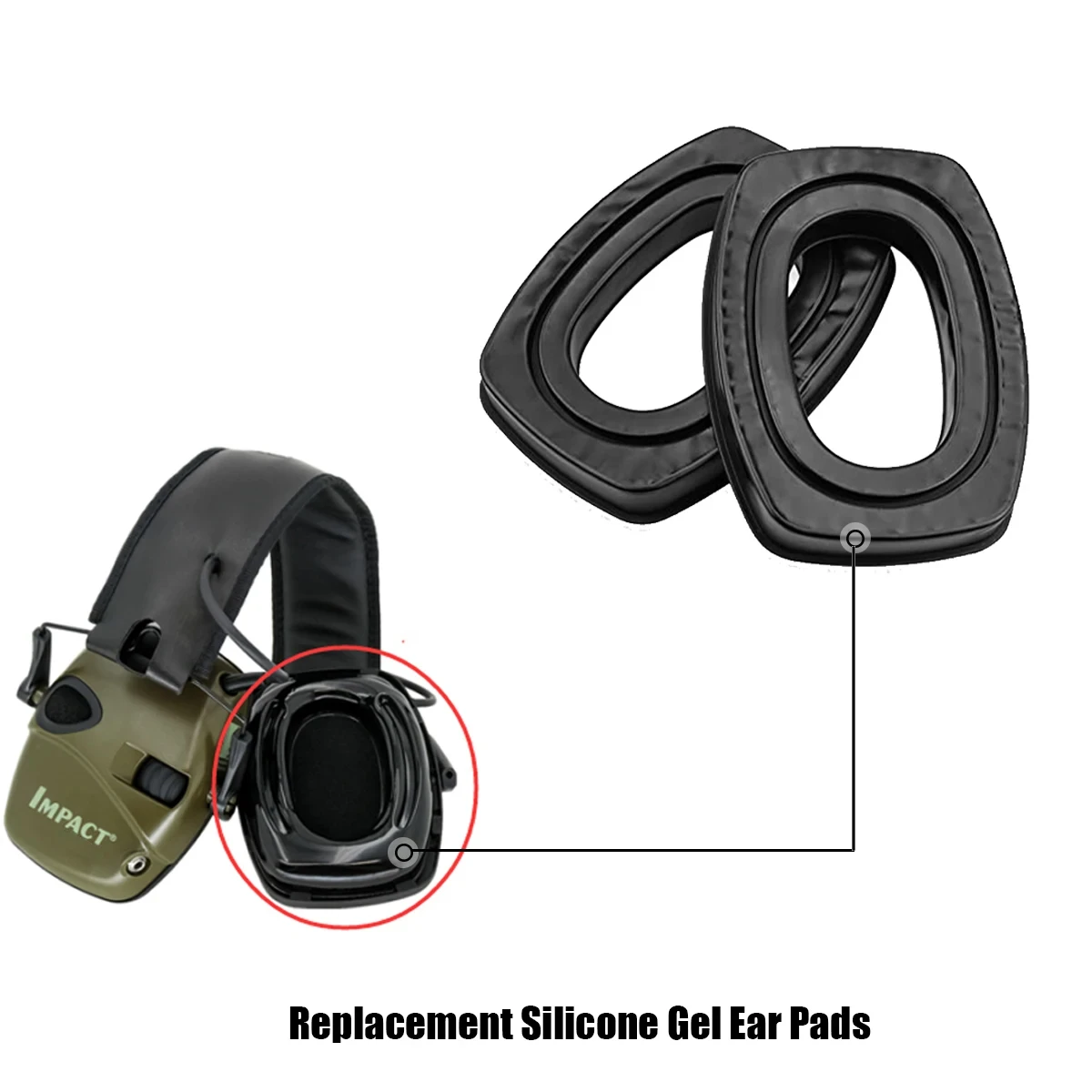 Electronic Earmuffs Gel Ear Pads for Howard Leight Honeywell Impact Sport Tactical Headset Electronic Shooting Hearing Protection Earmuff