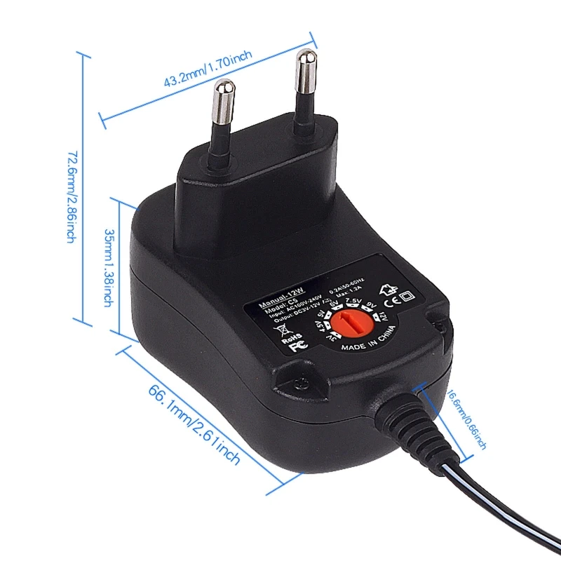조정 가능한 3V 4.5V 6V 9V 12V AA 배터리 제거기 장난감에 대 한 EU 케이블 LED 전조 등 원격 제어 전자 N2UB