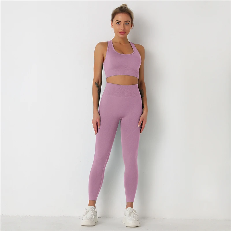 HOT Seamless Women Yoga Set Solid Sports Bras and Sports Leggings Suit Hip Lift Pants Gym Clothes Set Sexy Fitness Sportswear breastfeeding maternity nursing bra pregnant women sleeping bras soutien gorge allaitement underwear