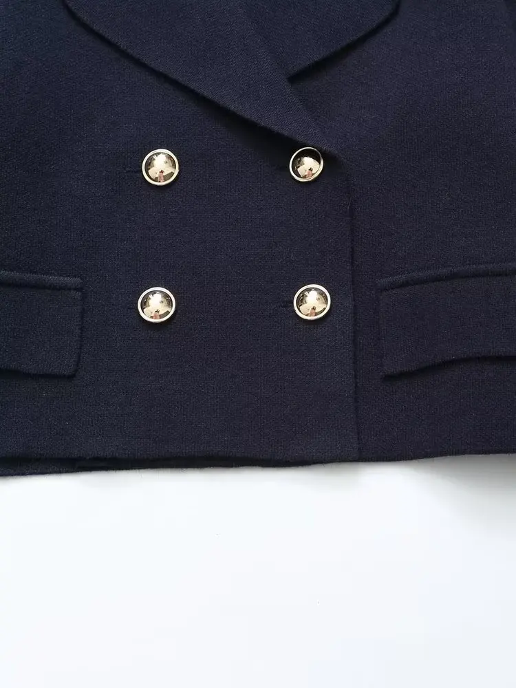 Maxdutti New Arrival Clothing Jacket Women England Women Double Breasted Short Blazers 4