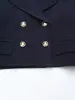 Maxdutti New Arrival Clothing Jacket Women England Women Double Breasted Short Blazers 4