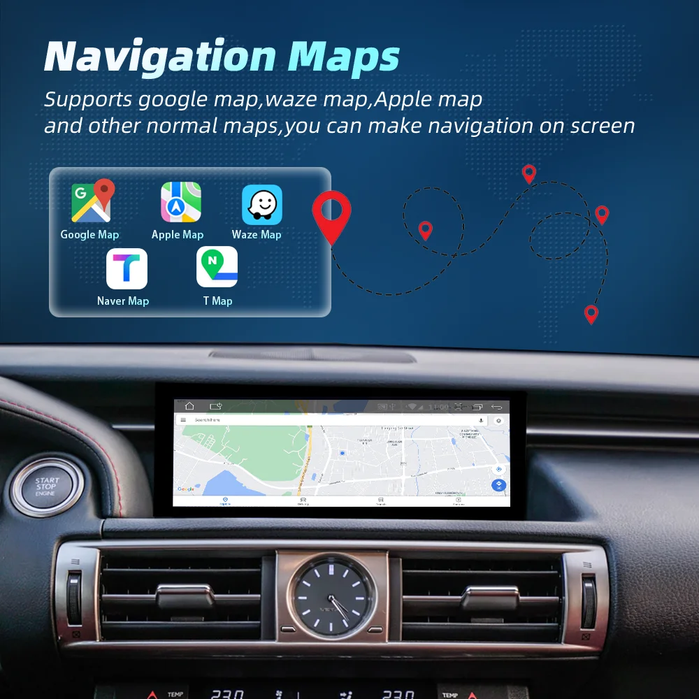 Radio con Carplay y Android Auto Inalámbrico para Lexus IS 2013-2017, Reproductor Multimedia Estéreo para Auto, 4G WIFI, Navegación GPS, DSP 7