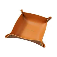 Folding Case Table Organizer Nordic Leather Storage Box Desktop Storage Tray Jewelry Cosmetic Key Storage Basket 4