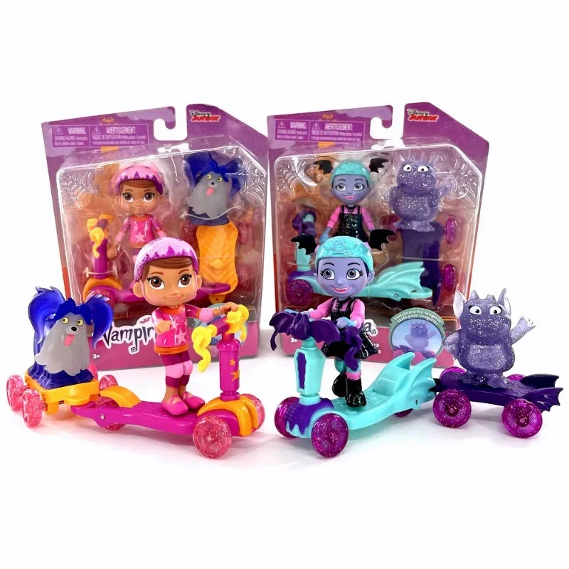 Genuine Disney Vampirina Gregoria Figure Poppy Wolfie Anna Cute Doll Scooter Model Ornaments Accessori Pretend Play Toy
