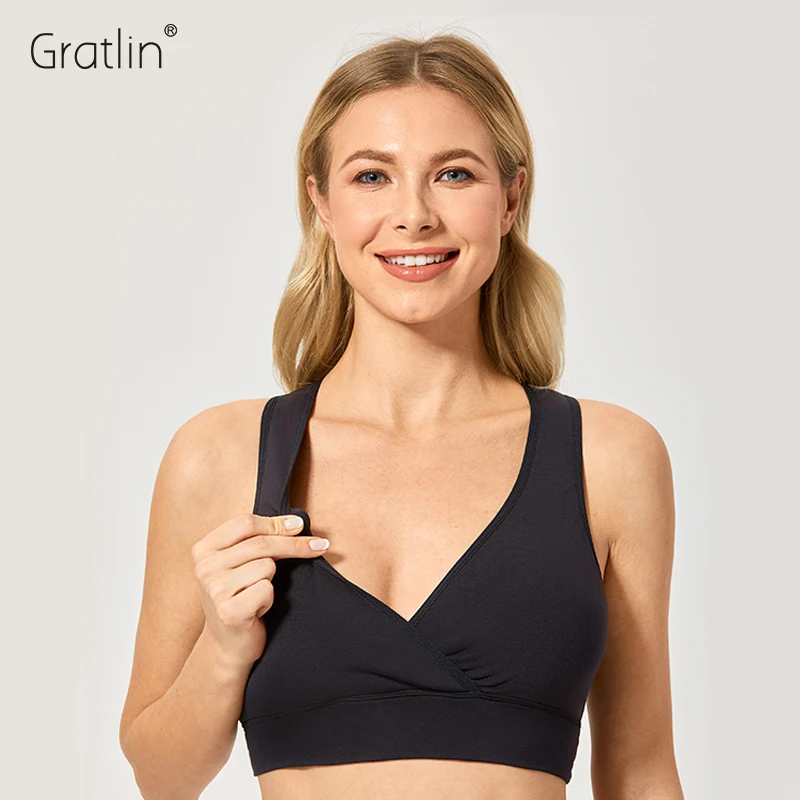 Gratlin Maternity Nursing Sleep Bra Soft Breastfeeding Maternal Support