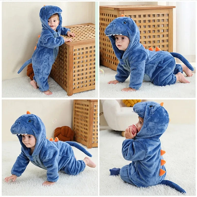 Red Dinosaur Costumes Newborn Baby Rompers Toddler Cosplay Clothes Kigurumi Boy Girls Pajamas Animal Cute Romper Unicorn Onesies 6