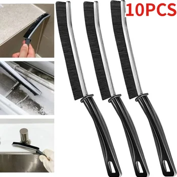 가정용 틈새 청소 브러시, 내구성 노데드 앵글 클리너 브러시, 다기능 창 솔기 홈 먼지 브러시, 단단한 머리카락, 10 개 상품 이미지