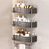 Shower Shelf Without Drilling 1-3 PCS Bathroom Organizer Space Aluminum Shampoo Holder Toilet Bath Shelf Bathroom Accessories 1