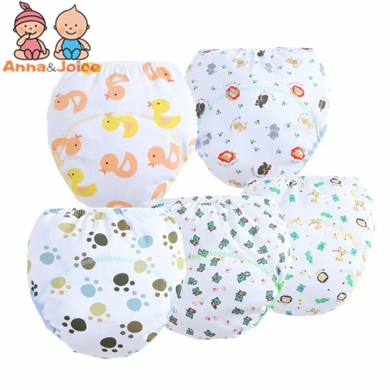 5pc/Lot Boy Tranin Pants Baby Underwear Reusable Infant Nappy Cloth Diapers Learning Size 100 for 12-16kg