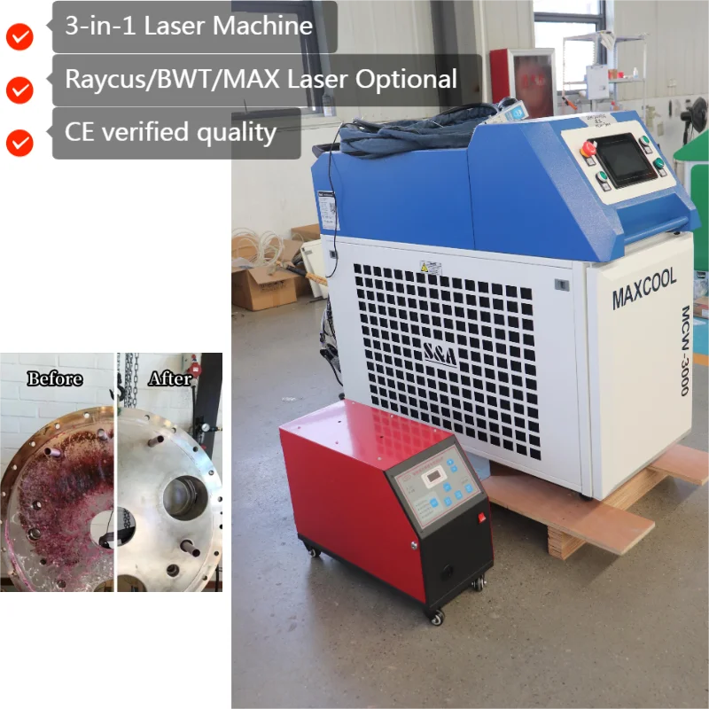 3kw 4 in 1 Handheld Fiber Welding Machine Laser Welder Cutter Cleaner All in One Machine for Stainless Steel Iron lazer 3