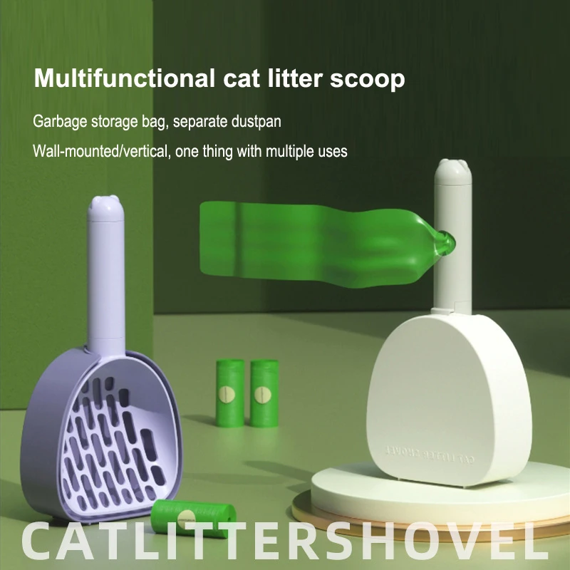 

Wall-mounted cat litter scooper, pet waste cleaner